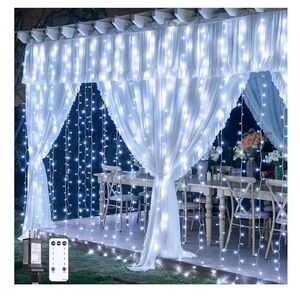 Amazon White LED Curtain String Lights for Decor